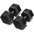 Rubber Encased Hex Dumbbell Hand Weights, Textured, Ergonomic Handles ...