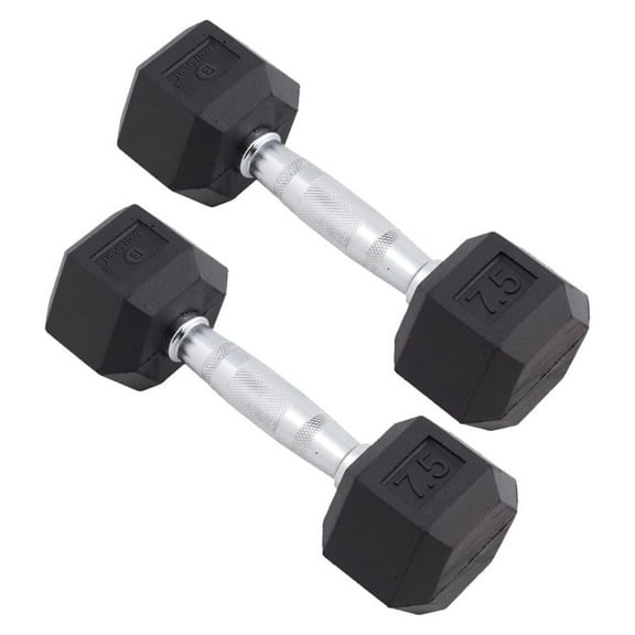 Rubber Encased Hex Dumbbell Weight, Pair – Dumbbells for Exercises – Strength Training Equipment – Home Gym Accessories – Weight Training