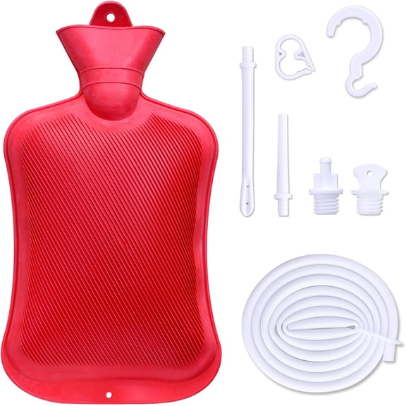 Rubber Enema Bag Kit for Colon Cleanse for Women Anal Douche Bag Enema Cleaner Hot Water Bottle (2 Quart)