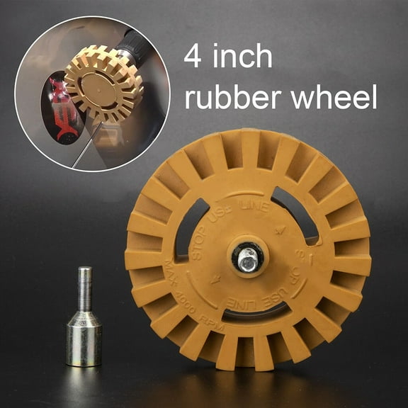 Rubber Eraser Wheel for Sticker and Decal Removal on Vehicles and Surfaces