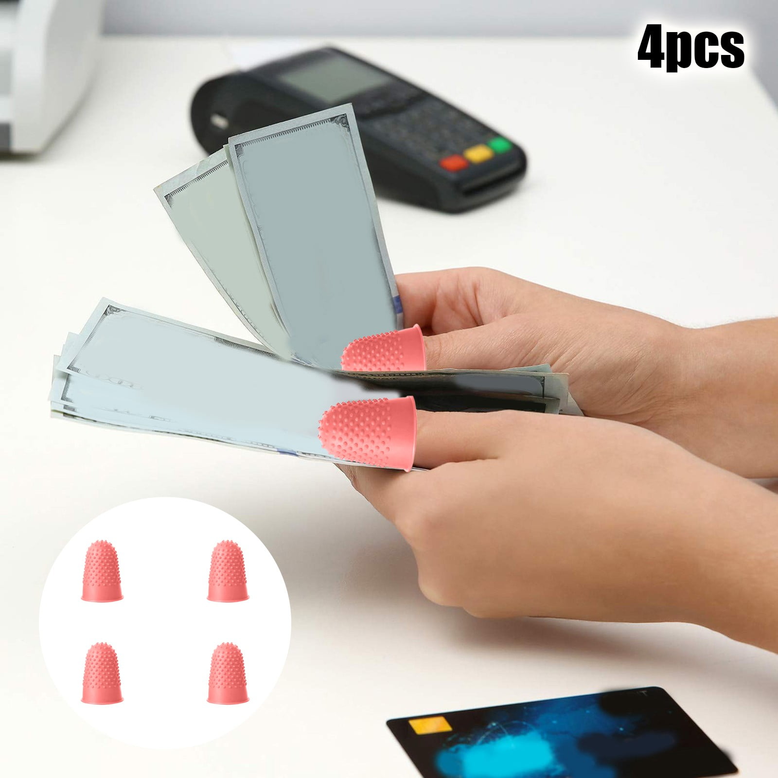 Rubber Fingers Tip Pads Grips For Counting Collating Writing Sorting