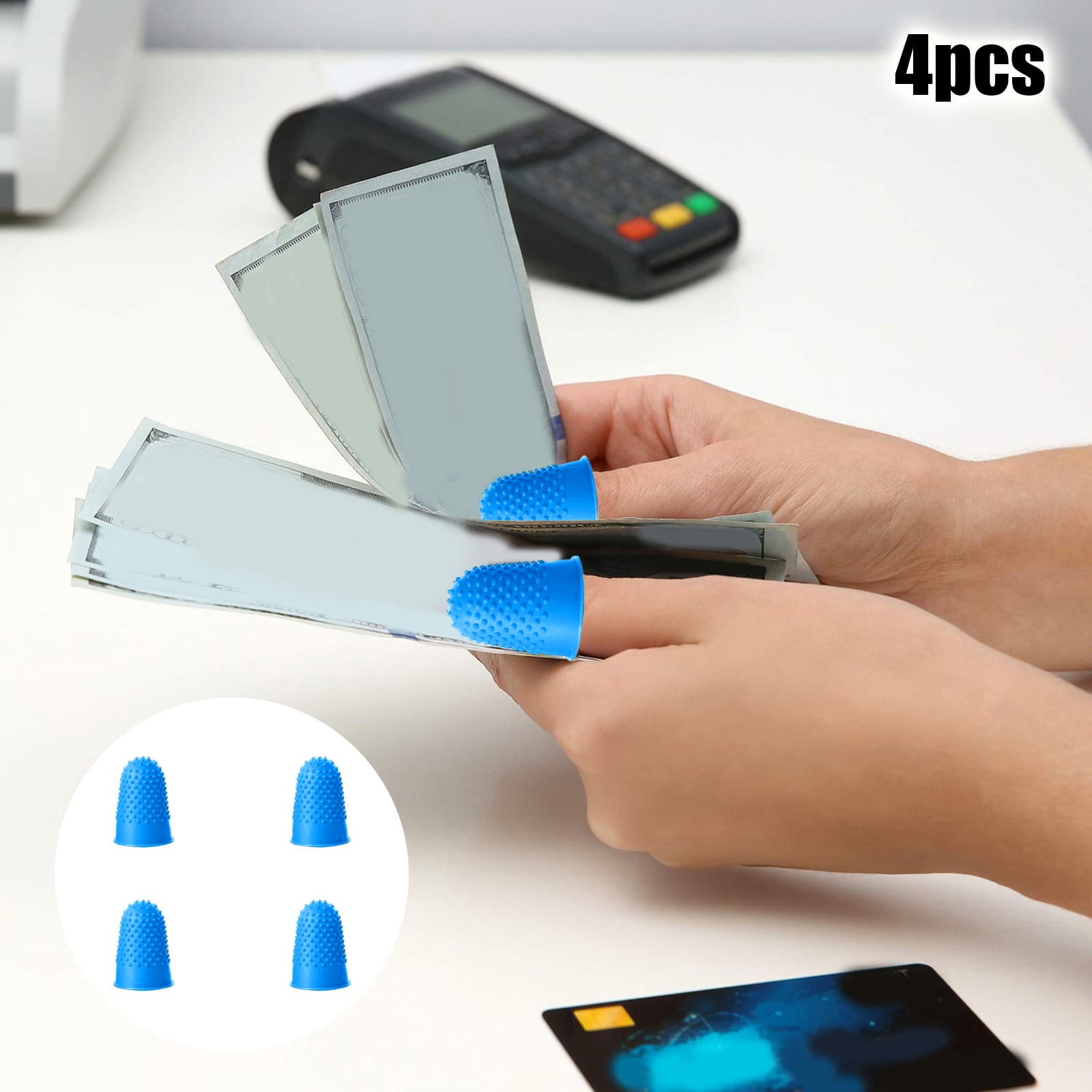 Rubber Fingers Tip Pads Grips For Counting Collating Writing Sorting