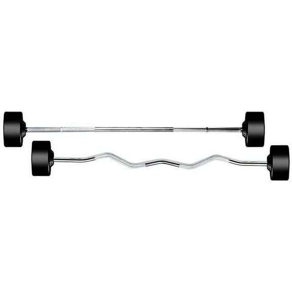 Rubber Fixed Pro Straight Barbell - 60 lbs