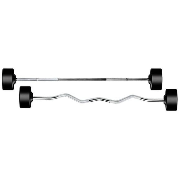 Rubber Fixed Pro Straight Barbell - 70 lbs