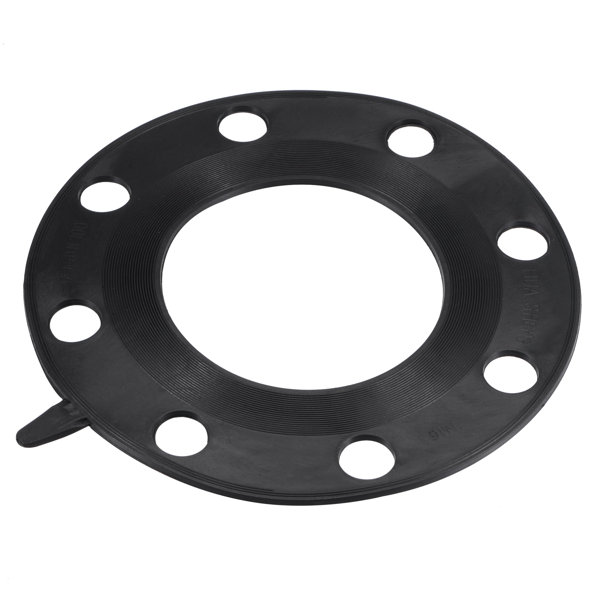 Rubber Flange Gasket Full Face DN Pipe 8 Bolt Holes Black Flat Washer Black 4"