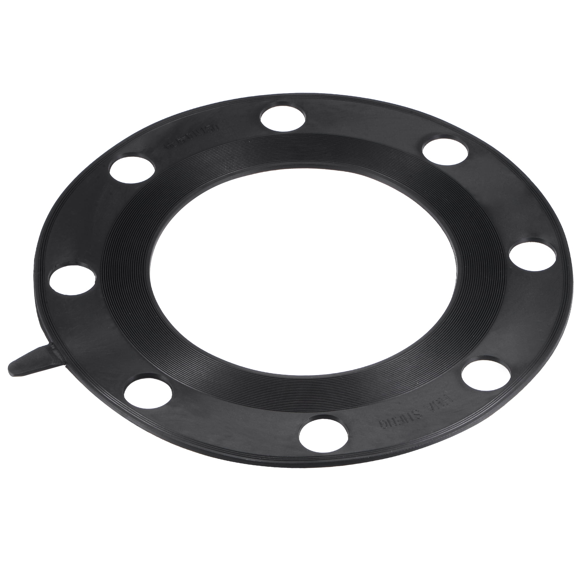 Rubber Flange Gasket Full Face DN Pipe 8 Bolt Holes Black Flat Washer Black 6"