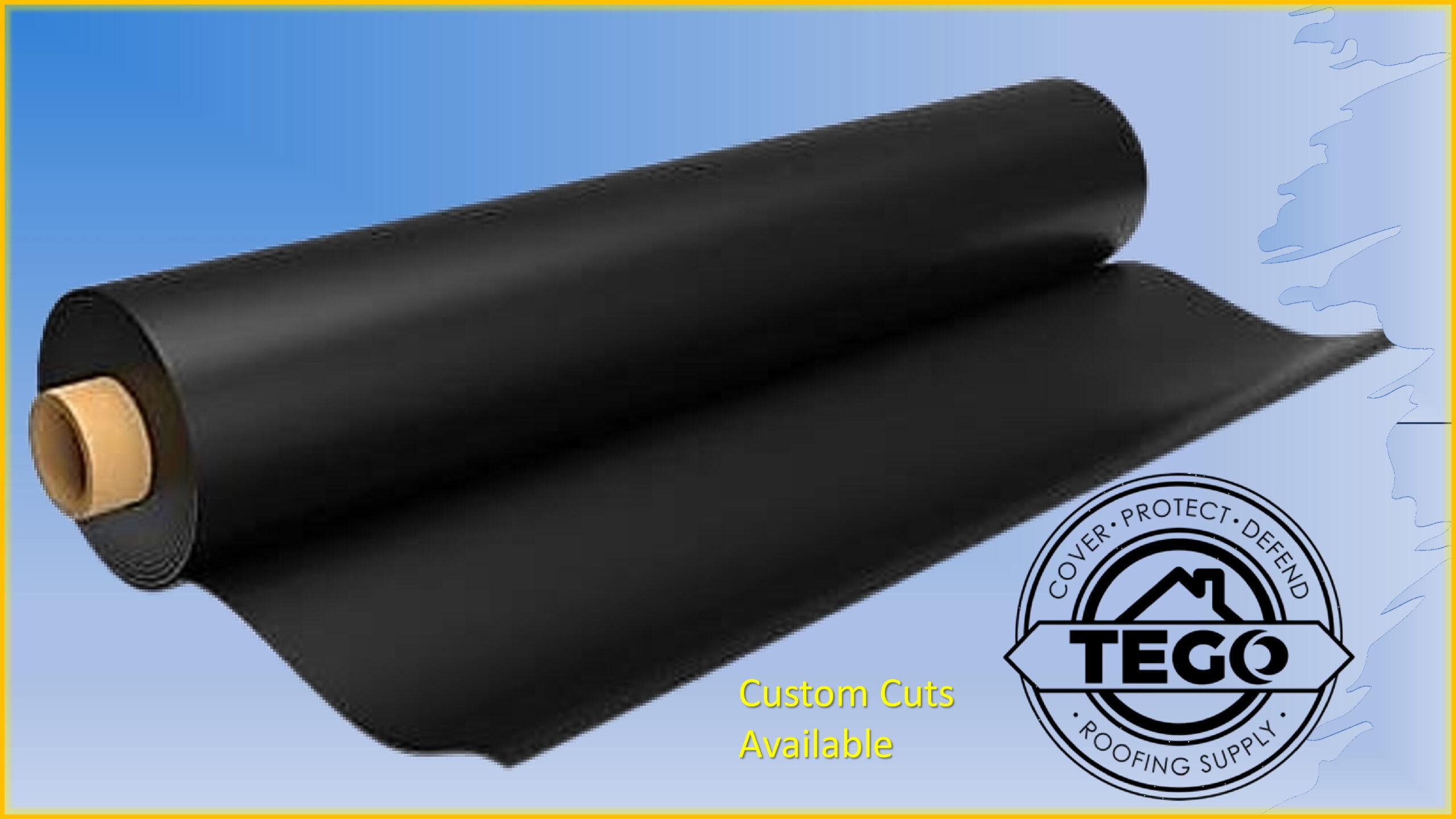 Rubber Flat Roofing 10' X 12' 45 Mil Black EPDM - Tego Roofing Supply