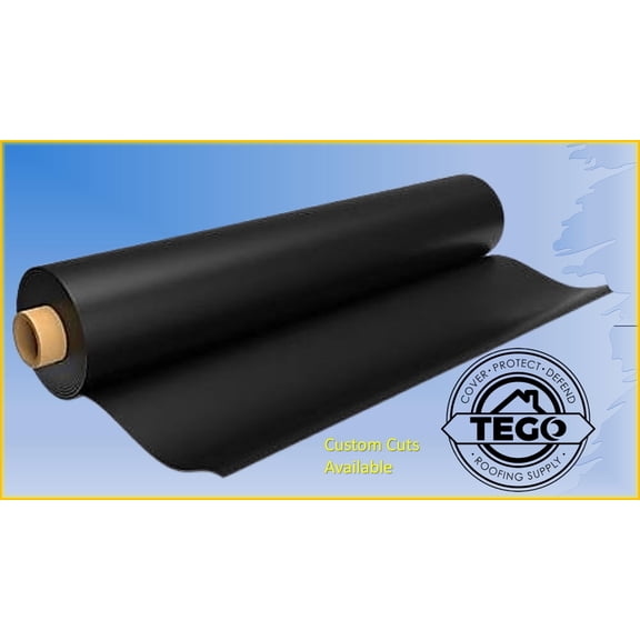 Rubber Flat Roofing 10' X 30' 45 Mil Black EPDM - Tego Roofing Supply