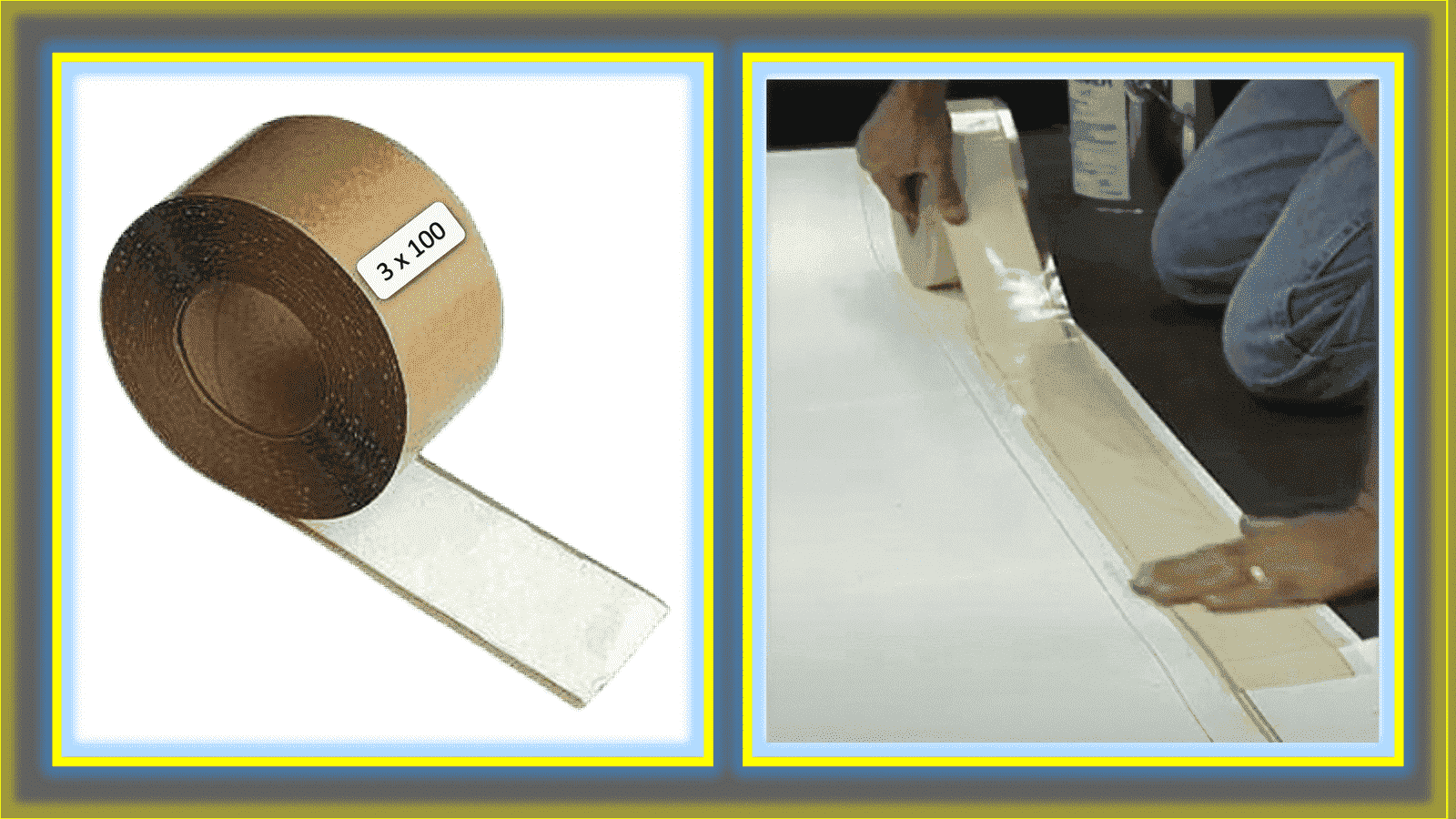 Rubber Flat Roofing WHITE SEAM TAPE 3"x100' - Tego Roofing Supply