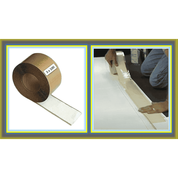 Rubber Flat Roofing WHITE SEAM TAPE 3"x100' - Tego Roofing Supply