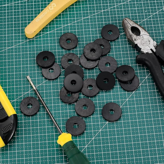 Rubber Flat Washer Kit, Heavy Duty Abrasion Resistant, Black Fender Washers Grommets Spacers for Bolts Screws