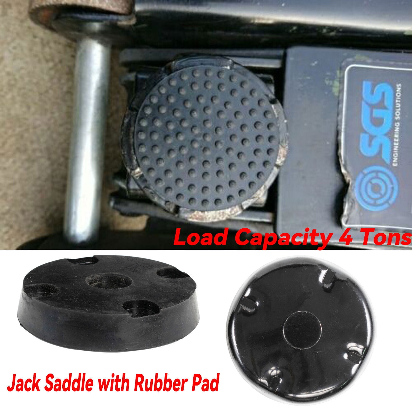 Rubber Floor Jack Lift Point Saddle with Pad Adapter Pinch Weld 4 Tons