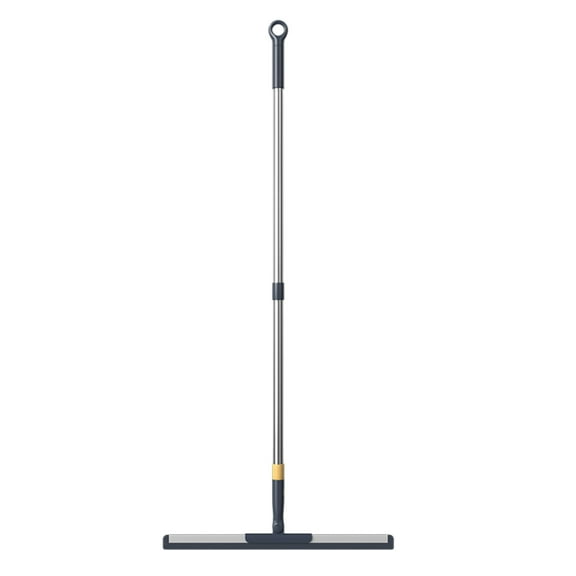 Rubber Floor Squeegee for Concrete Floor, Tile Floor, 180°Adjustable Head Heavy Duty Garage Shower Floor Squeegee Broom for Removing Water, Commercial Scrubber Mop with Long Handle