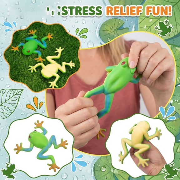 Rubber Frog Toys, Realistic Green Frog Figurines, Amphibian Animal Models, Soft Stress Relief Toys, Early Education Teaching Aids, Animal Party Favors for Friends Adults 5.51 Inch