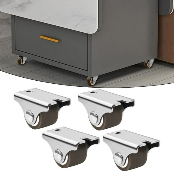 Rubber Furniture Castors Wheels 4 Pack with TPE Material and Carbon Steel Bearings for Smooth Silent Rolling 8KG Load Capacity Each