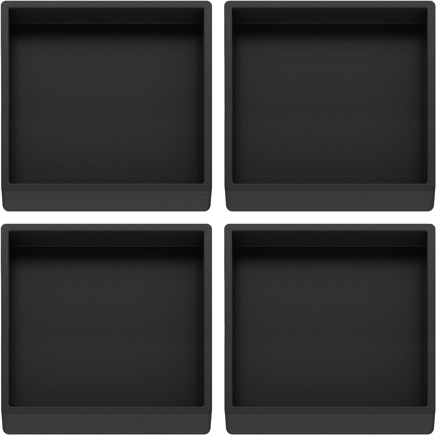 Rubber Furniture Coasters Caster Cups 3.5 inch Square No Slip Pads