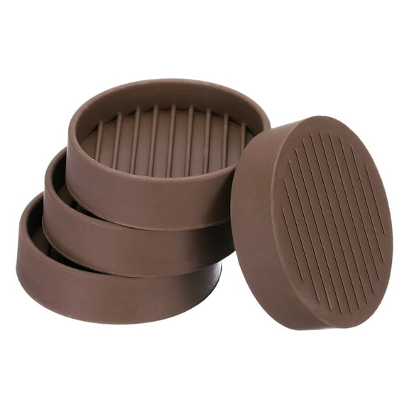 Rubber Furniture Pad, Non-Slip Furniture Coasters Round Anti Skid Caster Cups Furniture Feet Cup Floor Protectors Brown 2.3"