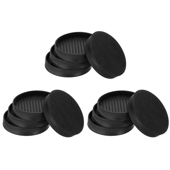 Rubber Furniture Pads Non-Slip Furniture Coasters Round Anti Skid Caster Cups Furniture Feet Cup Floor Protectors Black 3.3"