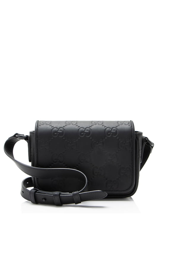 Pre-Owned Gucci Rubber GG Effect Calfskin Mini Messenger