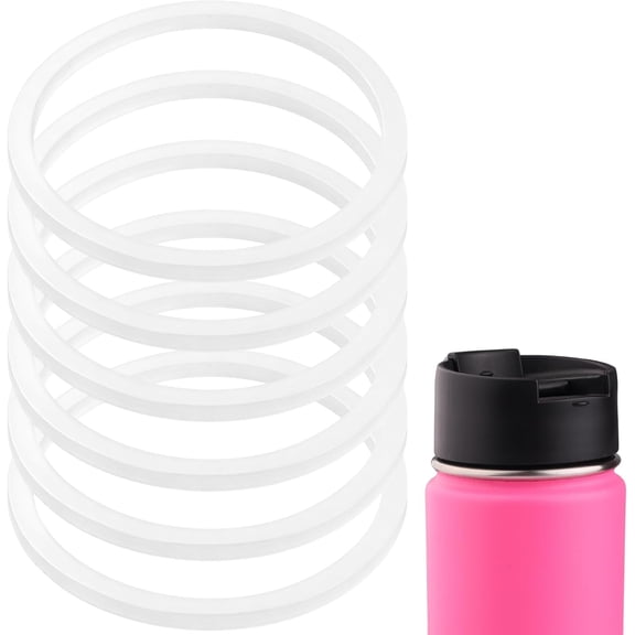 Rubber Gaskets Compatible with Hydro Flask Chug Coffee Lid Cap, Seal O-Ring Replacements, Leak-Proof, BPA-Free, 6 Pack