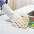 thumbnail image 1 of Rubber Gloves Reusable Household Cleaning Gloves for Kitchen Dishwashing 1 Pairs, S, 1 of 8
