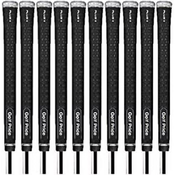 Rubber Golf Grips Set of 10 - Midsize/ Standard Non-Slip Performance All-Weather Golf Club Grips for Driver,Chipper,Iron,Hybrid - Black
