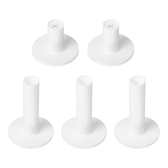Rubber Golf Tees, Adjustable Height Golf Simulator Tees for Mats 2Pcs 1 1/2" Cross Shaped& 3Pcs 2 15/16" Hollow Tees & White- Fitting for (Golf Mats/Driving Range/Golf Simulators)
