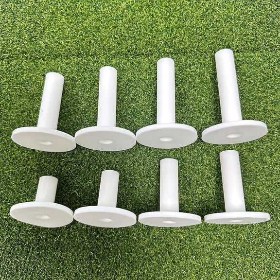 Rubber Golf Tees for Mats, Durability White Driving Range Tees, Value 8 Pack in Mixed Size