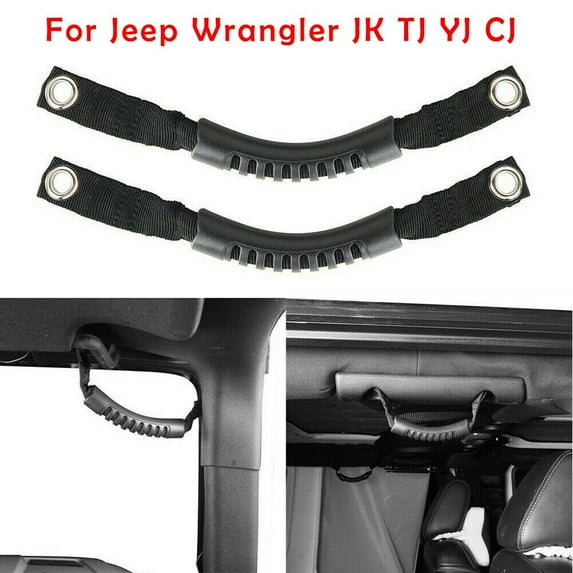 Rubber Grab Grip Interior Handles Door Handle Fit for Jeep Wrangler JK\/TJ\/YJ\/CJ