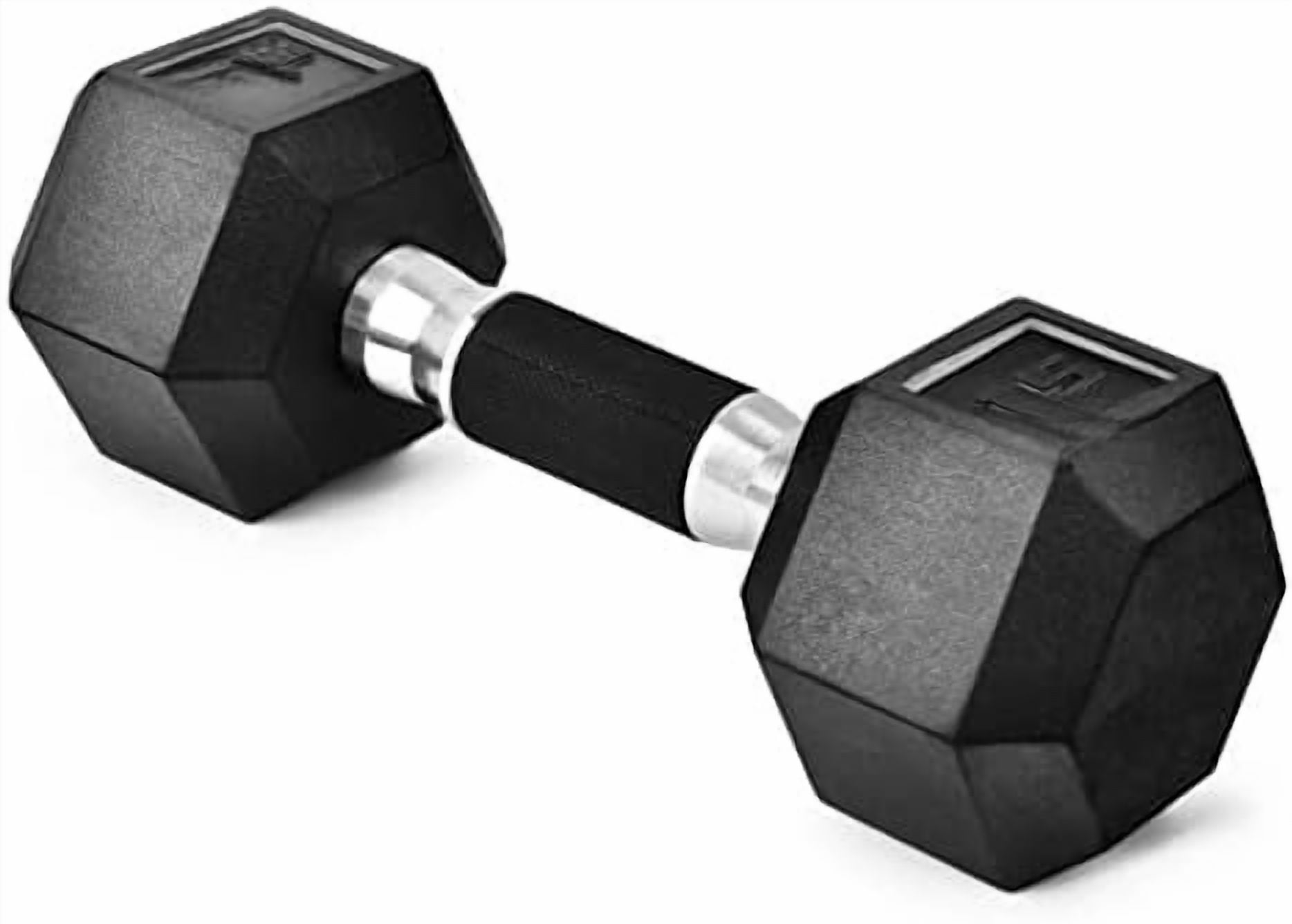 Rubber Grip Encased Hex Dumbbell – Hand Weights With Anti-Slip 5-50 LBS Single