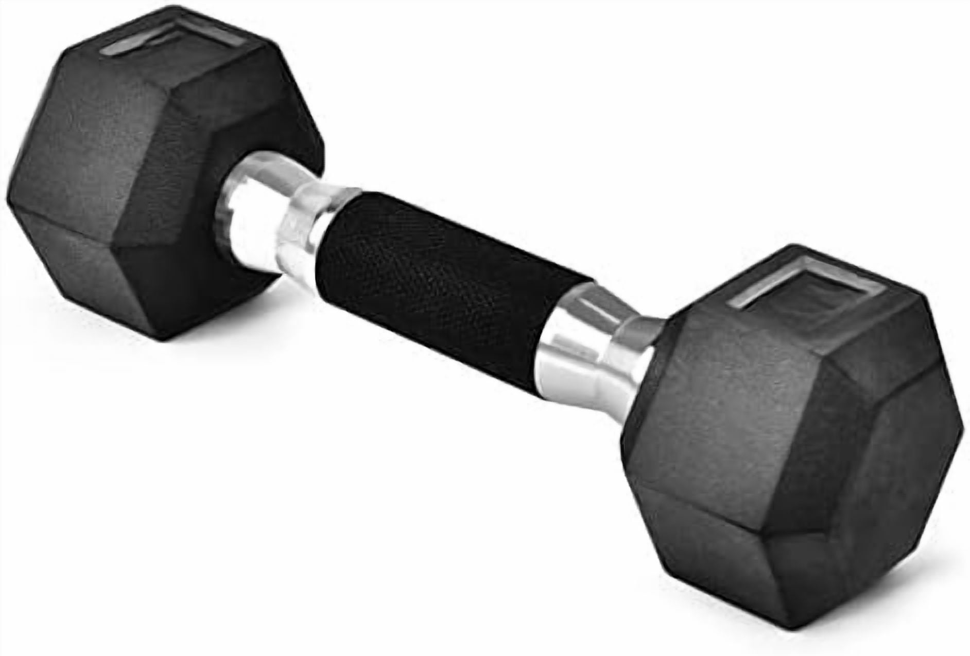 Rubber Grip Encased Hex Dumbbell – Hand Weights With Anti-Slip 5-50 LBS Single