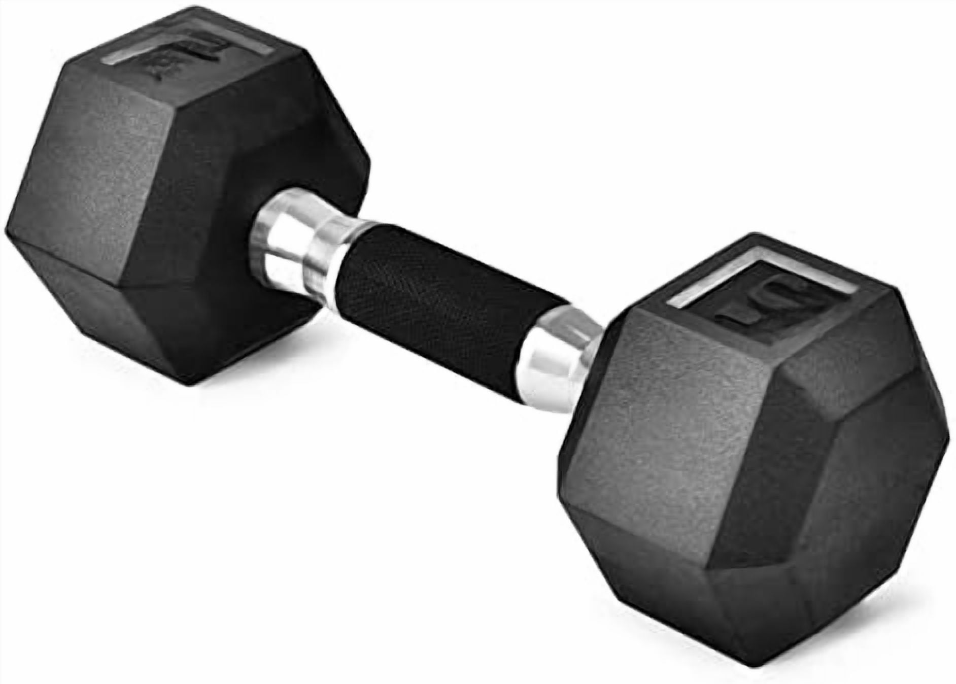 Rubber Grip Encased Hex Dumbbell – Hand Weights With Anti-Slip 5-50 LBS Single