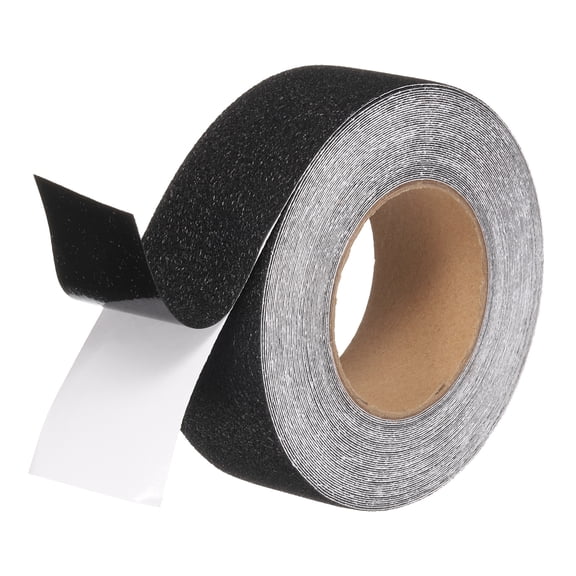 Rubber Grip Tape, 2" x 49.2 Ft Non-Slip Tape Broken Stone Textured Adhesive Grip Tape for Outdoor/Indoor Steps (Black)