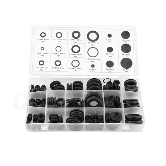 Rubber Grommet, Eyelet Gasket Kit Grommet Assortment, 125Pcs Protective Coil Combination Set For Cables Wire Outlet Tool PC Hardware