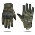 thumbnail image 1 of Rubber Guard Gloves for Men - Touchscreen Compatible, Airsoft Motorcycle Hunting Outdoor - Reinforced Palm, Double Stitched, Microfiber Leather for Heavy Duty Protection Green, 1 of 1
