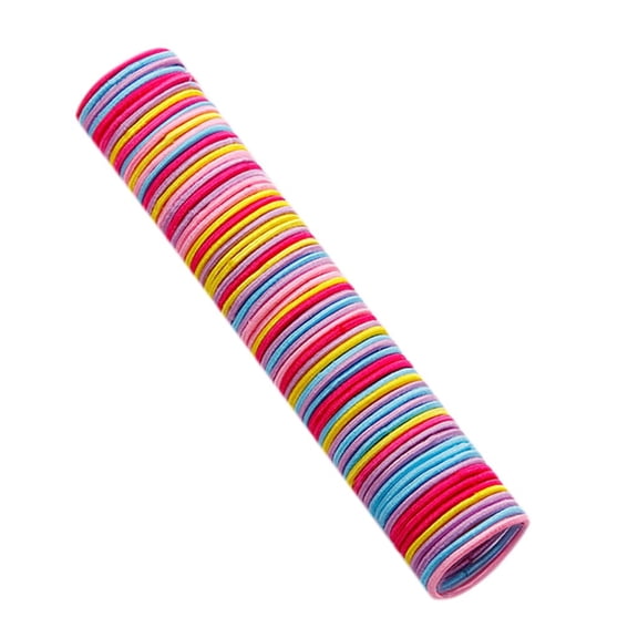 Rubber Hair Ties for Children Colorful Hair Accessories Solid Color Headband for Daily 50 PCS Multicolor One Size
