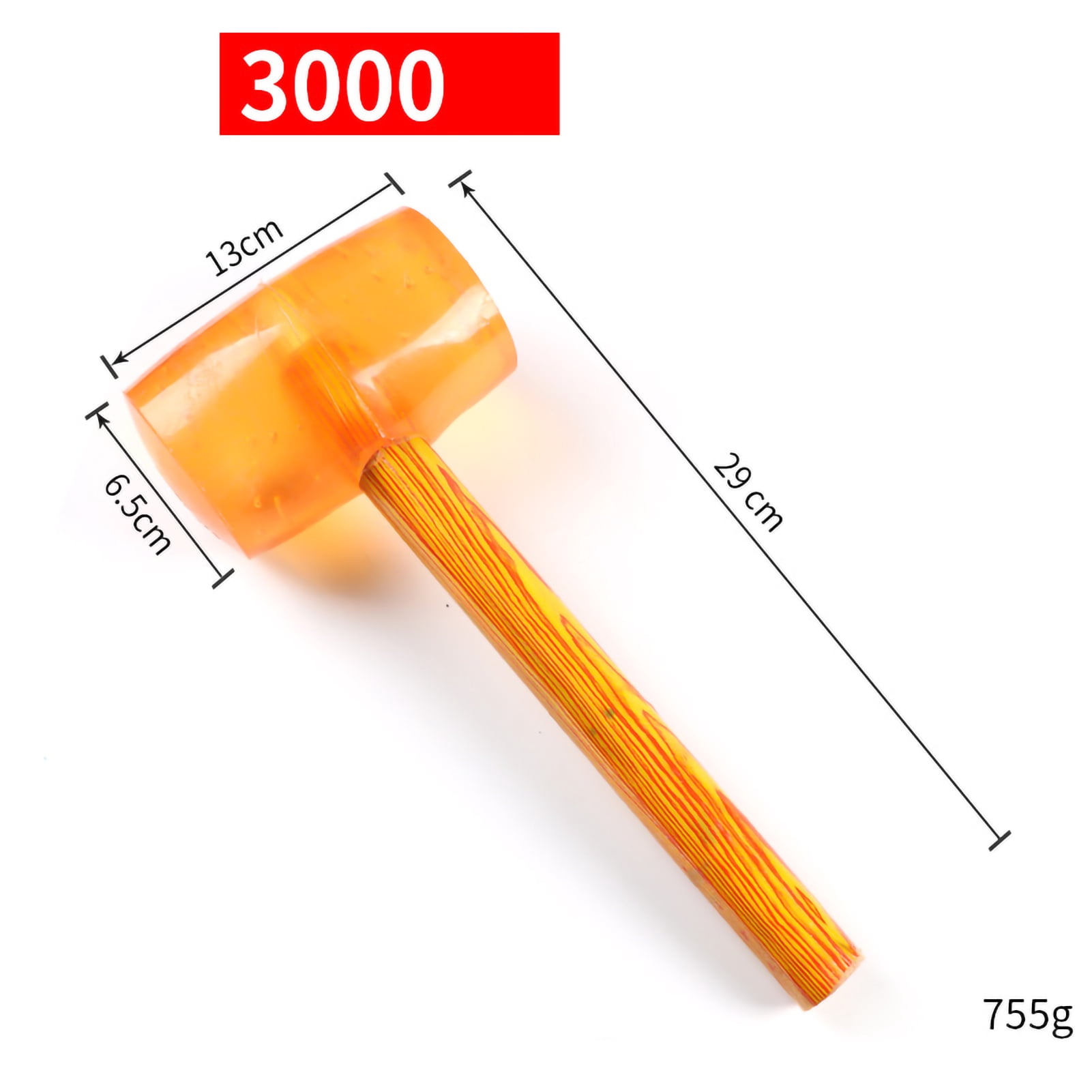 Rubber Hammer Transparent Wooden Handle Mounted Mallet for Floor Tile Furniture Installation3000 Type 7cm