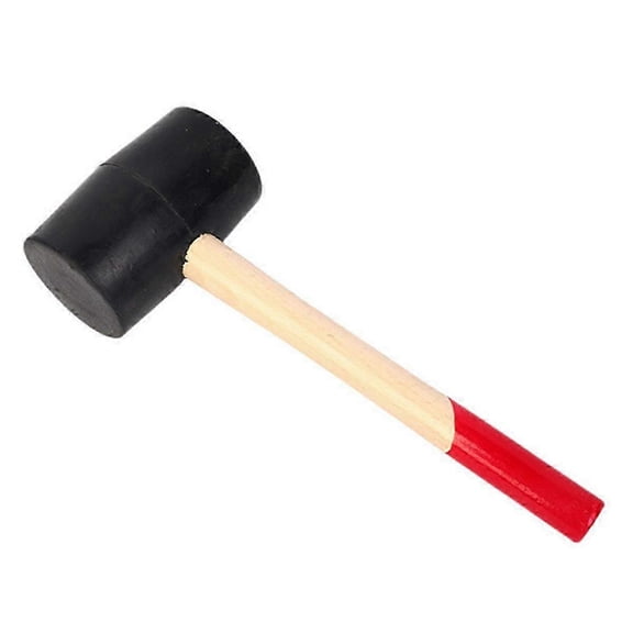 Rubber Hammer with Wooden Handle Installation Hammer Black Wooden Floor Beating Hammer Renovation Tool Hammer