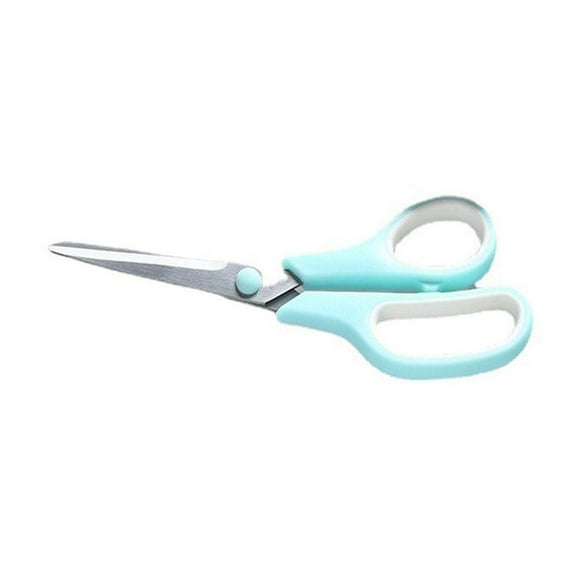 Rubber Handle Stainless Steel Green Color Scissors - 7.4in Multipurpose Office Cutting Tools, Portable Craft Scissors for Paper, Tape & DIY Projects