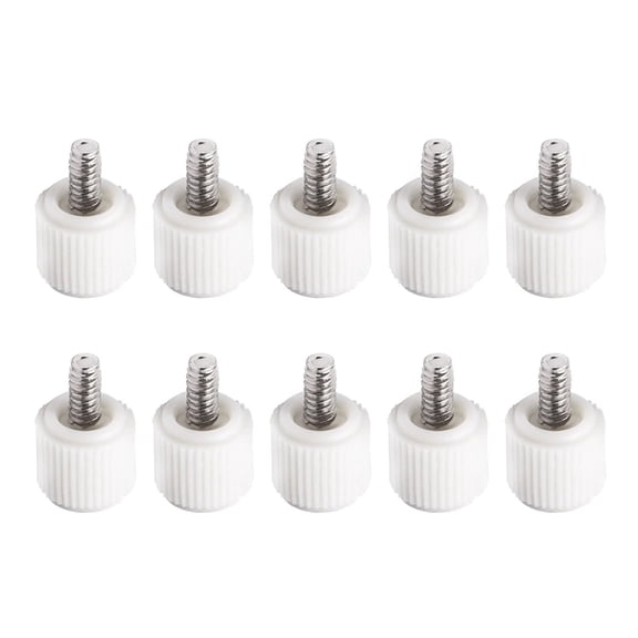 Rubber Head Crossed Shape Hand Twist Screws Comfortable Grip for Computer Case Side Panels 6#32 Size