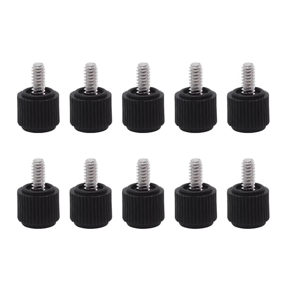 Rubber Head Crossed Shape Hand Twist Screws Comfortable Grip for Computer Case Side Panels 6#32 Size