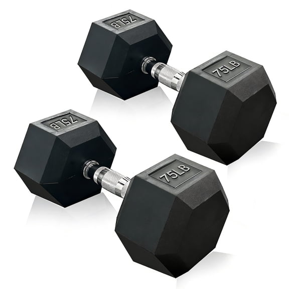 Rubber Hex Dumbbell Set, 15-550 lbs Multiple Weight Options, Premium Coated Free Weights for Home Gym Strength Training & Fitness Workout, Rack Not Included
