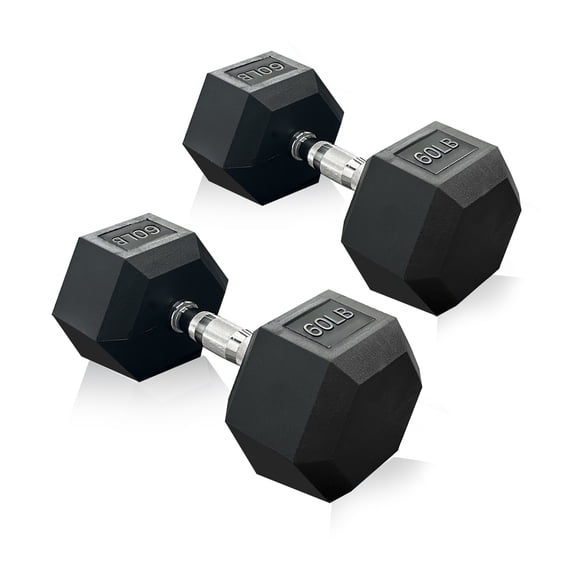 Rubber Hex Dumbbell Set, 15-550 lbs Multiple Weight Options, Premium Coated Free Weights for Home Gym Strength Training & Fitness Workout, Rack Not Included