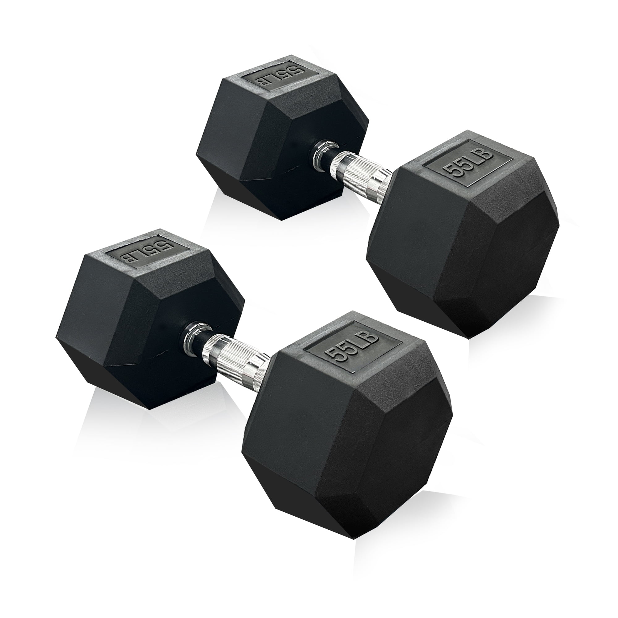 Rubber Hex Dumbbell Set, 15-550 lbs Multiple Weight Options, Premium Coated Free Weights for Home Gym Strength Training & Fitness Workout, Rack Not Included