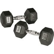 Rubber Hex Dumbbell with Chrome Ergo Handle - 110 lbs