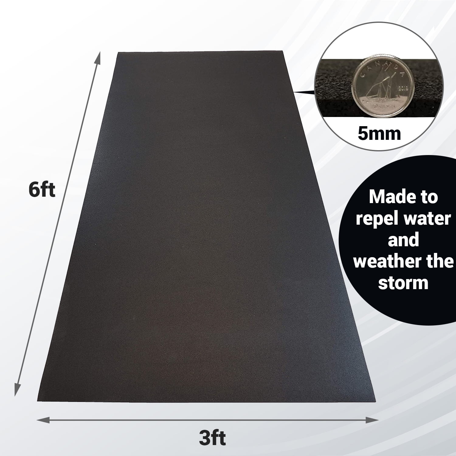 Rubber-Cal 2-ft x 3-ft Black Rectangular Indoor or Outdoor Home Utility Mat  in the Mats department at