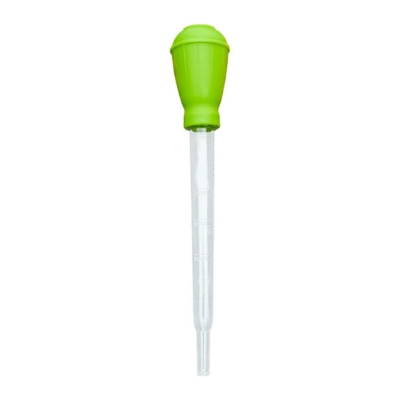 Rubber Kitchen Cooking Utensils, Turkey Oil Suction Tube with Graduated Scale, 30Ml 1 Oz Clear Barbecue Turkey Large Meat and Poultry Portable Tools for Kitchen Bbq Daily Cooking(Green,11.2x2")