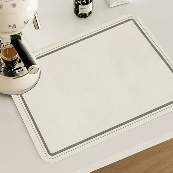 Rubber Kitchen Countertop Diatomite Water-absorbing Dish Drying Mat for Coffee Bar Accessories 16x12In Hand-washing Heat Insulation Non-ironing Mat Abrasion Draining Mat Clearance