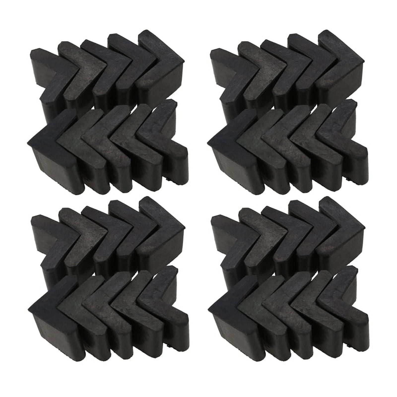 Rubber L Shaped Angle Iron Foot Pads Covers 40 Pcs Black