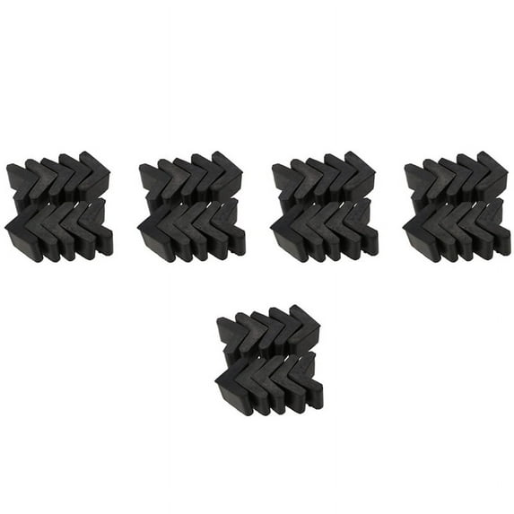 Rubber L Shaped Angle Iron Foot Pads Covers 50 Pcs Black